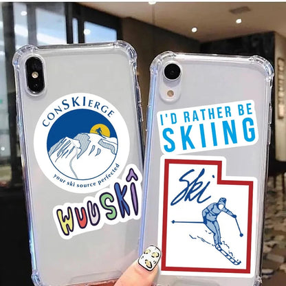 Skiing Mountain Stickers